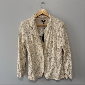 Cupio Creamy Beige Romantic Lace Blazer